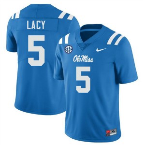 Kewan Lacy Ole Mississippi #5 Mens NCAA College Football Jerseys - Powder Blue