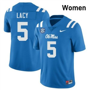 Kewan Lacy Ole Miss #5 College Football Women's 2025 Jersey - Powder Blue