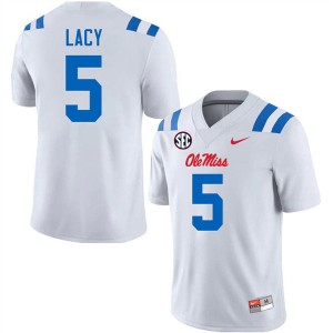 Kewan Lacy Mississippi College Football Game #5 Men Jersey - White