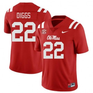 Logan Diggs Ole Mississippi #22 Game Men's College Football Jersey - Red