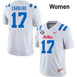 Lucas Carneiro Mississippi College Football #17 Women Player Jersey - White