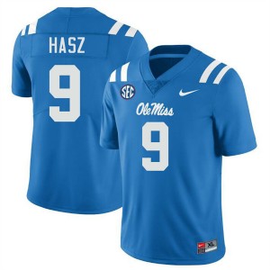 Luke Hasz Ole Miss #9 Men College Football Replica Jersey - Powder Blue
