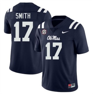 Maealiuaki Smith Ole Mississippi Rebels College Football NCAA Men's #17 Jerseys - Navy