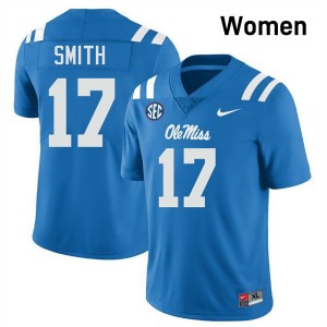 Maealiuaki Smith Ole Miss Womens Game College Football #17 Jersey - Powder Blue