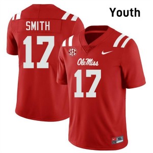 Maealiuaki Smith University of Mississippi #17 College Football Youth Game Jersey - Red