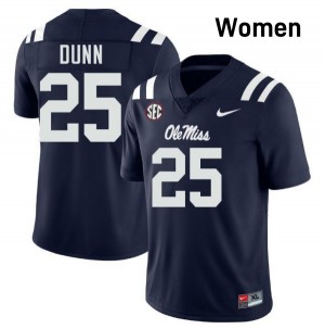 Maison Dunn Ole Mississippi Rebels #25 Stitched College Football Women Jerseys - Navy