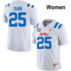 Maison Dunn Ole Miss Official #25 College Football Women's Jerseys - White