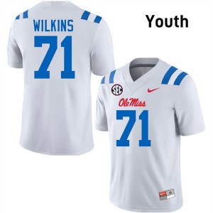 PJ Wilkins Mississippi College Football #71 2025 Youth Jerseys - White