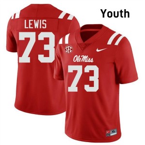 Percy Lewis University of Mississippi Youth #73 NCAA College Football Jerseys - Red