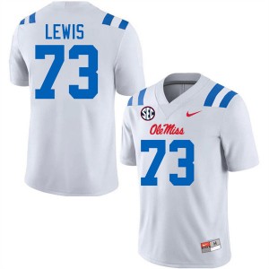Percy Lewis Ole Miss Men #73 Embroidery College Football Jersey - White