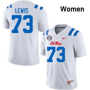 Percy Lewis University of Mississippi #73 Womens College Football NCAA Jersey - White