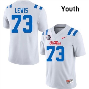 Percy Lewis Ole Miss Youth #73 College Football Embroidery Jerseys - White