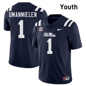 Princewill Umanmielen University of Mississippi Youth #1 College Football Game Jersey - Navy