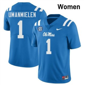 Princewill Umanmielen Ole Miss Rebels Womens #1 High School College Football Jerseys - Powder Blue