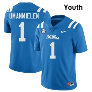 Princewill Umanmielen University of Mississippi #1 Alumni Youth College Football Jerseys - Powder Blue