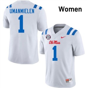 Princewill Umanmielen Ole Mississippi Rebels #1 Women 2025-26 College Football Jerseys - White