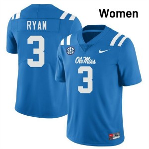 Sage Ryan Ole Mississippi Rebels Women College Football Alumni #3 Jerseys - Powder Blue