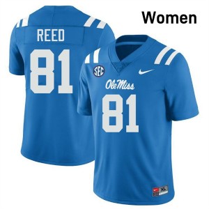 Samari Reed Ole Mississippi College Football #81 Womens Player Jersey - Powder Blue