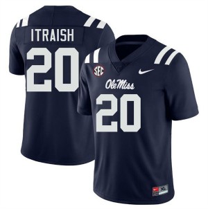 Shawqi Itraish Ole Mississippi Mens Replica #20 College Football Jerseys - Navy