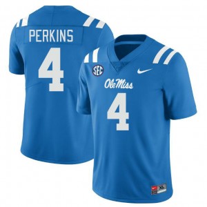 Suntarine Perkins University of Mississippi Men NCAA #4 College Football Jersey - Powder Blue