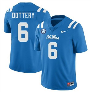TJ Dottery Ole Miss College Football Men's High School #6 Jerseys - Powder Blue