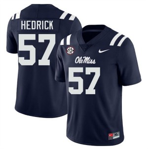 TJ Hedrick University of Mississippi Mens NCAA College Football #57 Jerseys - Navy