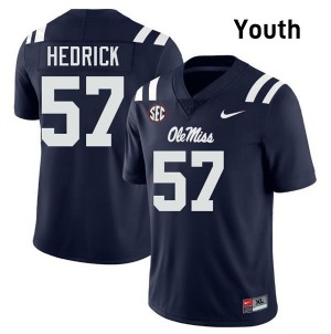 TJ Hedrick Ole Miss Official #57 Youth College Football Jersey - Navy