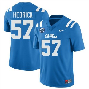 TJ Hedrick Ole Miss Rebels Men's #57 NCAA College Football Jersey - Powder Blue