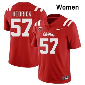 TJ Hedrick University of Mississippi College Football Official #57 Womens Jersey - Red