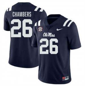 Tahj Chambers Ole Mississippi Rebels #15 Game Mens College Football Jersey - Navy