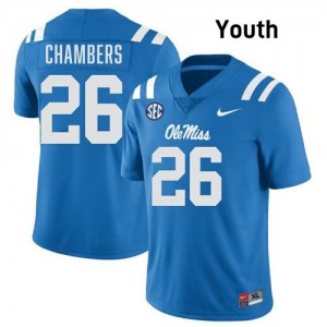 Tahj Chambers Ole Miss Rebels Youth NCAA College Football #15 Jersey - Powder Blue