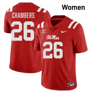 Tahj Chambers Ole Miss Women's #15 High School College Football Jersey - Red