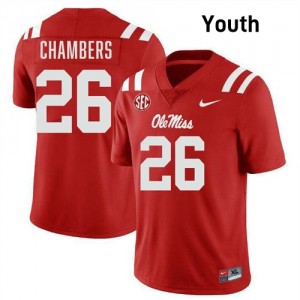 Tahj Chambers Ole Miss Youth Replica College Football #15 Jerseys - Red