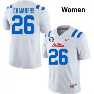 Tahj Chambers Ole Mississippi Women's College Football Official #15 Jersey - White