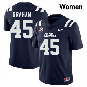 Talib Graham Rebels Women's College Football #45 Replica Jerseys - Navy