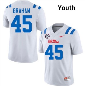 Talib Graham University of Mississippi #45 College Football Youth Official Jersey - White