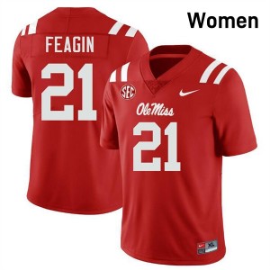 Tavoy Feagin Ole Miss Womens College Football Limited #21 Jersey - Red