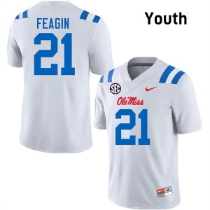 Tavoy Feagin Mississippi College Football Youth #21 Stitched Jerseys - White