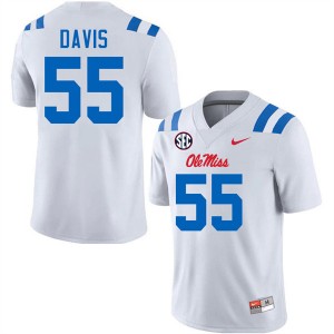Terez Davis Ole Miss Rebels #55 Mens NCAA College Football Jerseys - White