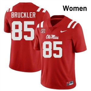 Trace Bruckler Ole Mississippi #85 College Football Official Womens Jersey - Red