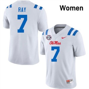 Traylon Ray Ole Miss Women's Limited #7 College Football Jersey - White