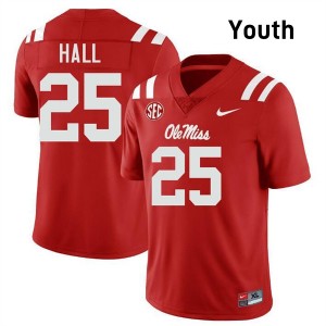 Trey Hall Ole Miss Youth College Football #25 High School Jersey - Red