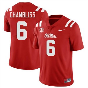 Trinidad Chambliss Ole Miss University College Football Men's #6 Jerseys - Red