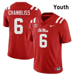 Trinidad Chambliss Ole Miss #6 Youth Replica College Football Jerseys - Red