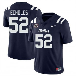 Will Echoles Ole Mississippi College Football Limited #52 Men's Jerseys - Navy