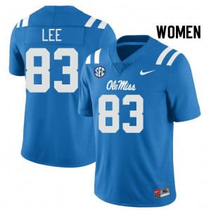 Cayden Lee Ole Mississippi College Football #83 Womens Player Jersey - Powder Blue