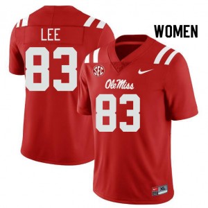 Cayden Lee Rebels Player Womens #83 College Football Jersey - Red