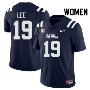Cayden Lee Ole Miss #19 Women NCAA College Football Jerseys - Navy