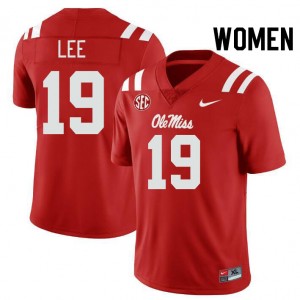 Cayden Lee Ole Miss Womens Limited College Football #19 Jersey - Red