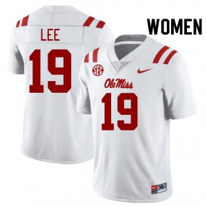 Cayden Lee Rebels Women Embroidery College Football #19 Jerseys - White
